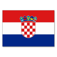 Patriotic table card with Flag of Croatia