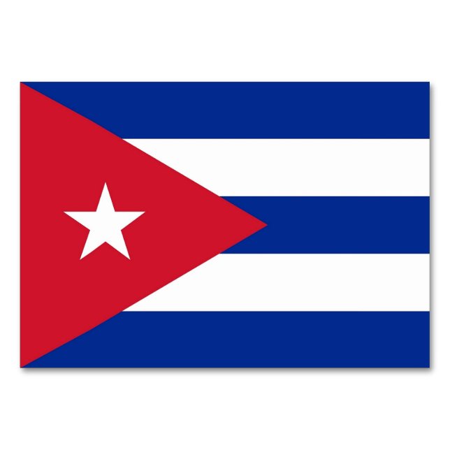 Patriotic table card with Flag of Cuba (Back)