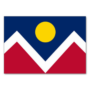 Patriotic table card with Flag of Denver, Colorado