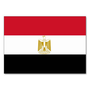 Patriotic table card with Flag of Egypt