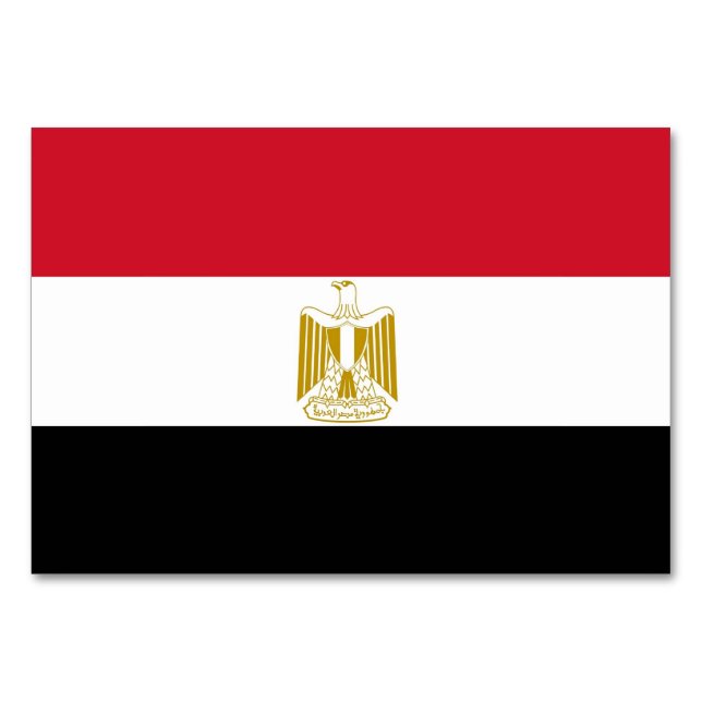 Patriotic table card with Flag of Egypt (Front)