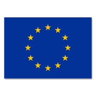 Patriotic table card with Flag of European Union