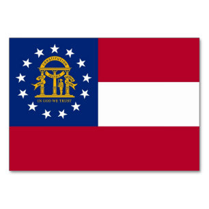 Patriotic table card with Flag of Georgia
