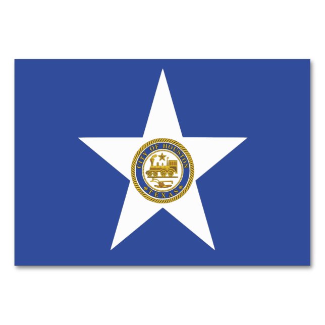 Patriotic table card with Flag of Houston (Front)