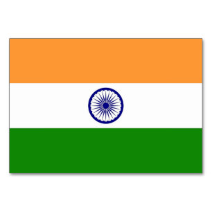 Patriotic table card with Flag of India