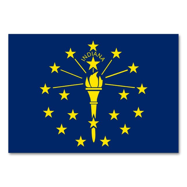 Patriotic table card with Flag of Indiana (Back)
