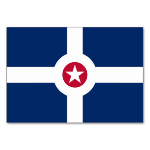 Patriotic table card with Flag of Indianapolis