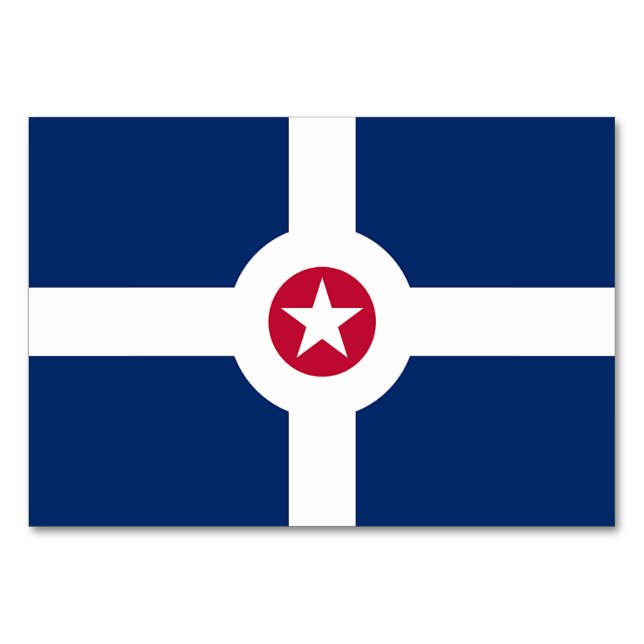 Patriotic table card with Flag of Indianapolis (Front)