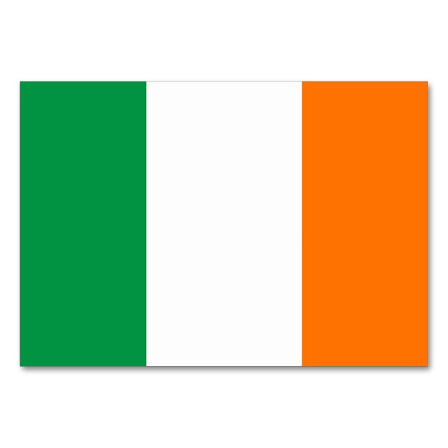 Patriotic table card with Flag of Ireland (Back)