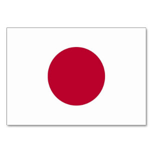 Patriotic table card with Flag of Japan