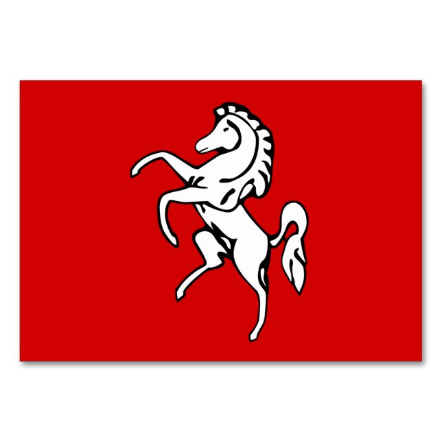 Patriotic table card with Flag of Kent, England (Front)