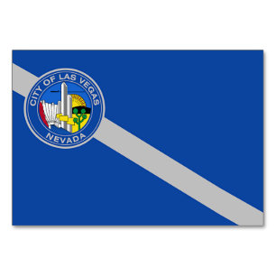 Patriotic table card with Flag of Las Vegas, USA