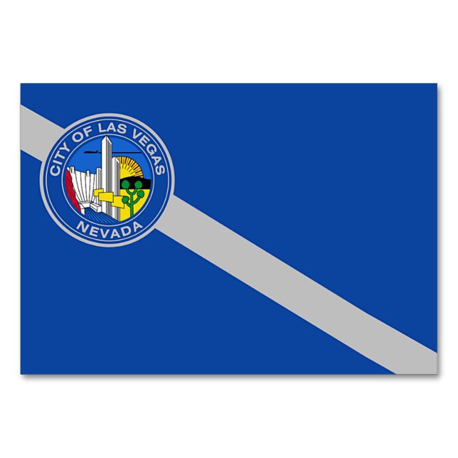 Patriotic table card with Flag of Las Vegas, USA (Front)