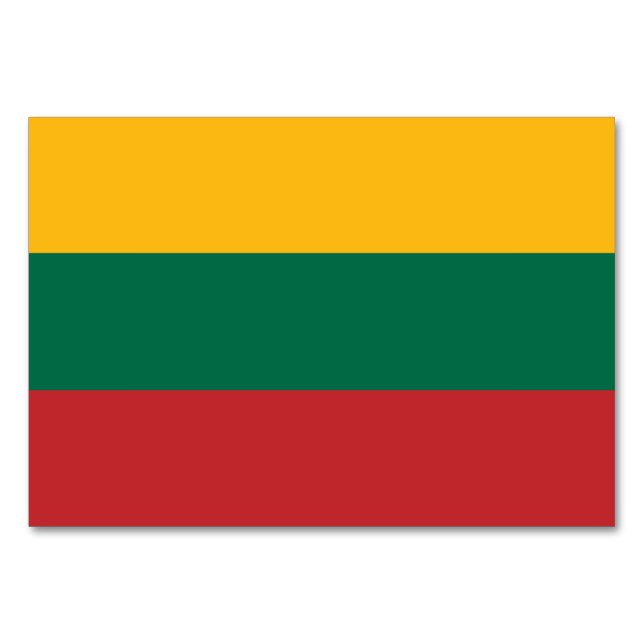 Patriotic table card with Flag of Lithuania (Back)