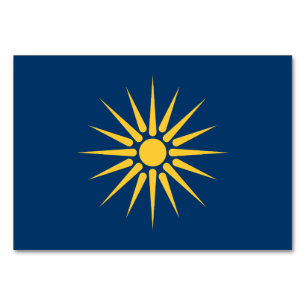 Patriotic table card with Flag of Macedonia