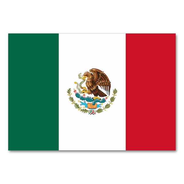 Patriotic table card with Flag of Mexico (Front)