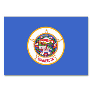 Patriotic table card with Flag of Minnesota