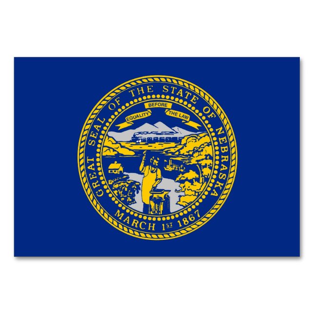 Patriotic table card with Flag of Nebraska (Back)