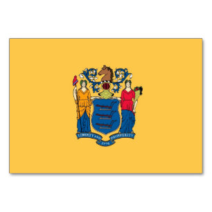 Patriotic table card with Flag of New Jersey