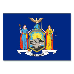 Patriotic table card with Flag of New York