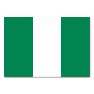 Patriotic table card with Flag of Nigeria