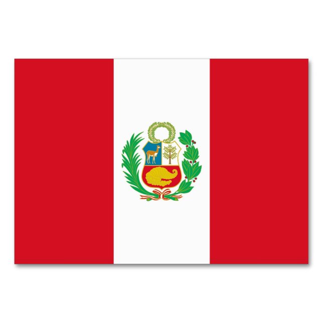 Patriotic table card with Flag of Peru (Back)