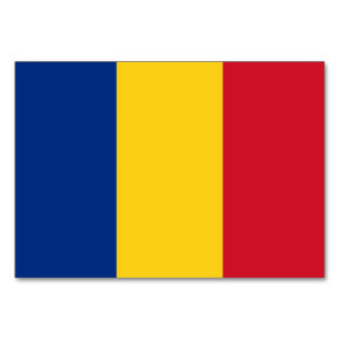 Patriotic table card with Flag of Romania