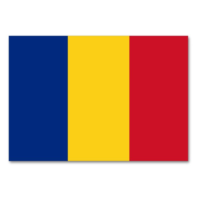 Patriotic table card with Flag of Romania (Back)