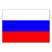 Patriotic table card with Flag of Russia