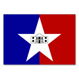 Patriotic table card with Flag of San Antonio