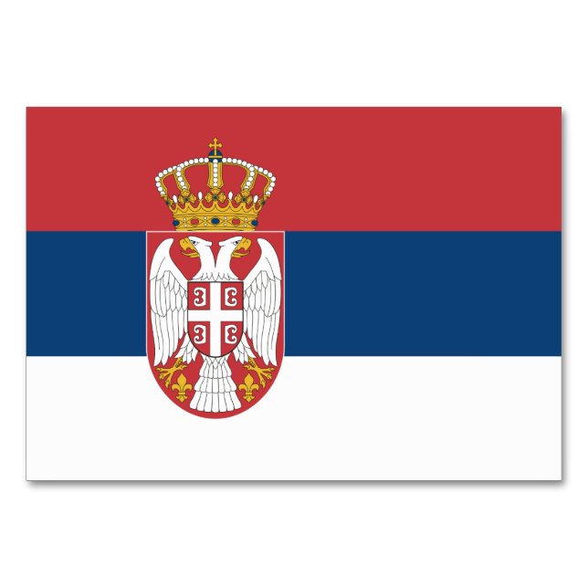 Patriotic table card with Flag of Serbia (Back)