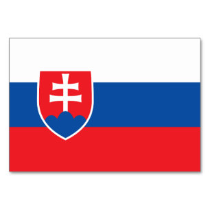 Patriotic table card with Flag of Slovakia