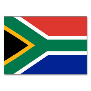 Patriotic table card with Flag of South Africa