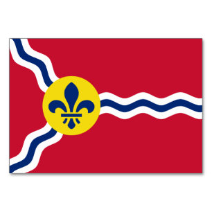 Patriotic table card with Flag of St. Louis