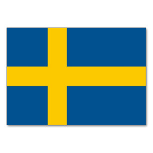 Patriotic table card with Flag of Sweden