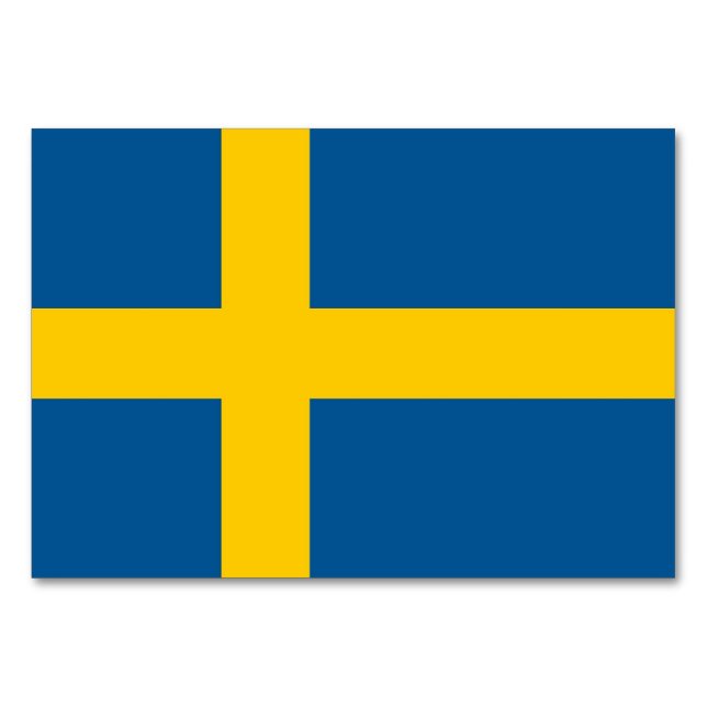 Patriotic table card with Flag of Sweden (Back)