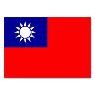 Patriotic table card with Flag of Taiwan