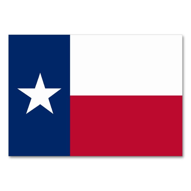 Patriotic table card with Flag of Texas (Back)