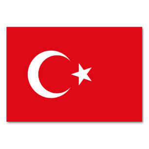 Patriotic table card with Flag of Turkey