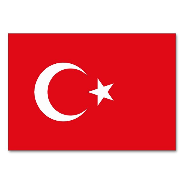 Patriotic table card with Flag of Turkey (Back)