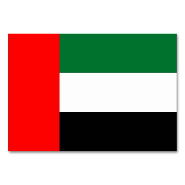 Patriotic table card with Flag of UAE (Front)