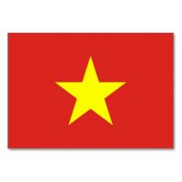 Patriotic table card with Flag of Vietnam