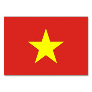 Patriotic table card with Flag of Vietnam