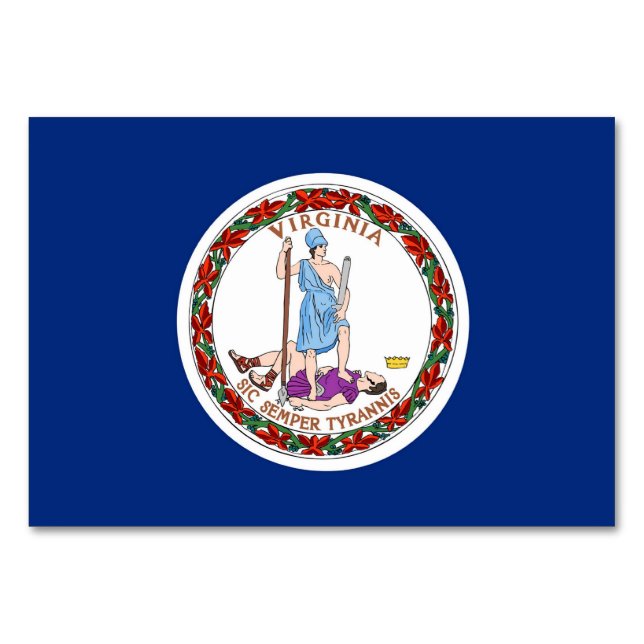 Patriotic table card with Flag of Virginia (Back)