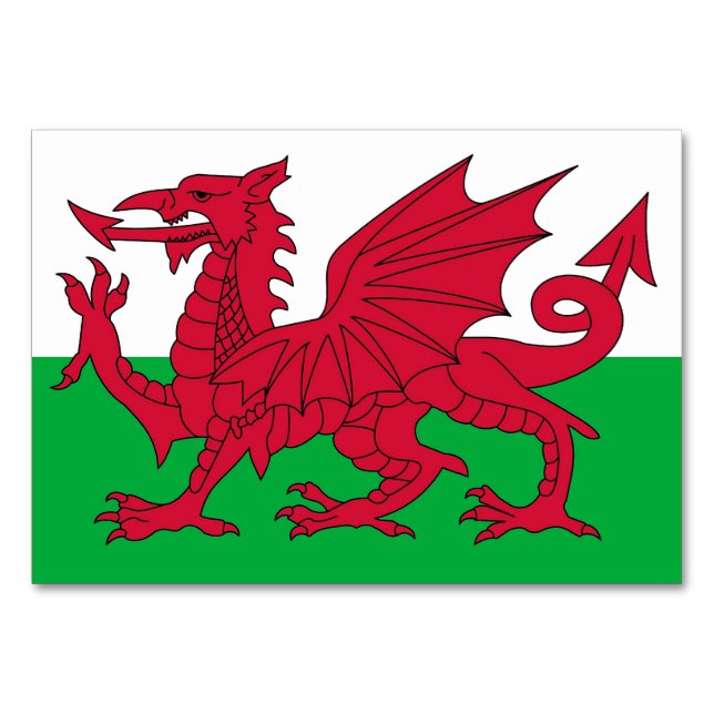 Patriotic table card with Flag of Wales (Back)