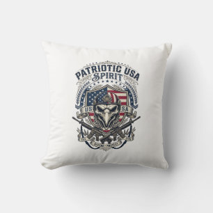 Patriotic Tactical Eagle Skull Military Inspired S Cushion