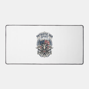 Patriotic Tactical Eagle Skull Military Inspired S Desk Mat