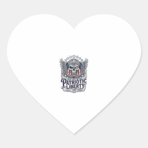 Patriotic Tactical Eagle Skull Military Inspired S Heart Sticker