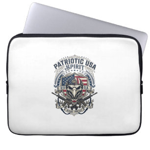 Patriotic Tactical Eagle Skull Military Inspired S Laptop Sleeve