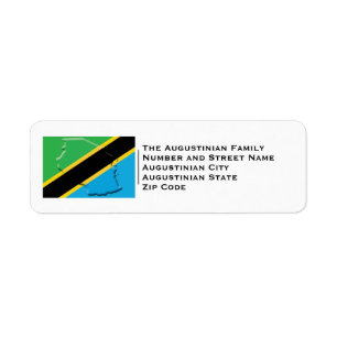 Patriotic TANZANIA FLAG Return Address Label